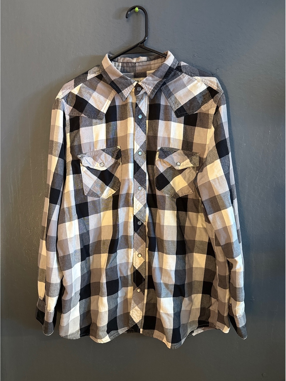 Canyon River Blues Men's Black and White Plaid Button-Up Shirt - Casual Western,